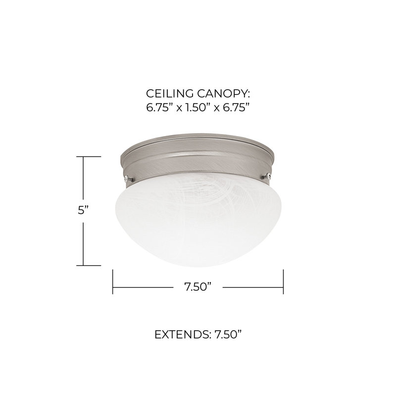 Glass Flush Mount, Matte Nickel