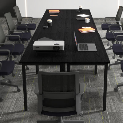 Misha Pivit 12FT Modular Rectangular Conference Table, Modern Seminar Table(Set of 6)