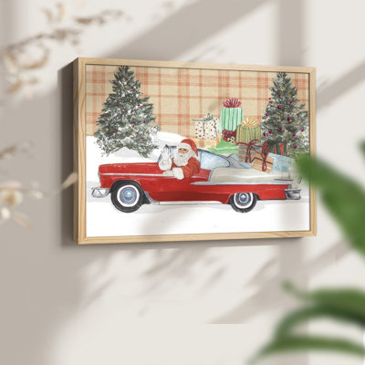 Père Noël sur roues II - impression encadrée - réaménageable