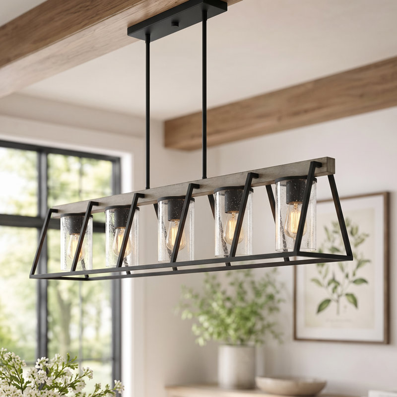 Brockton 5-Light Grey Ash Island Light