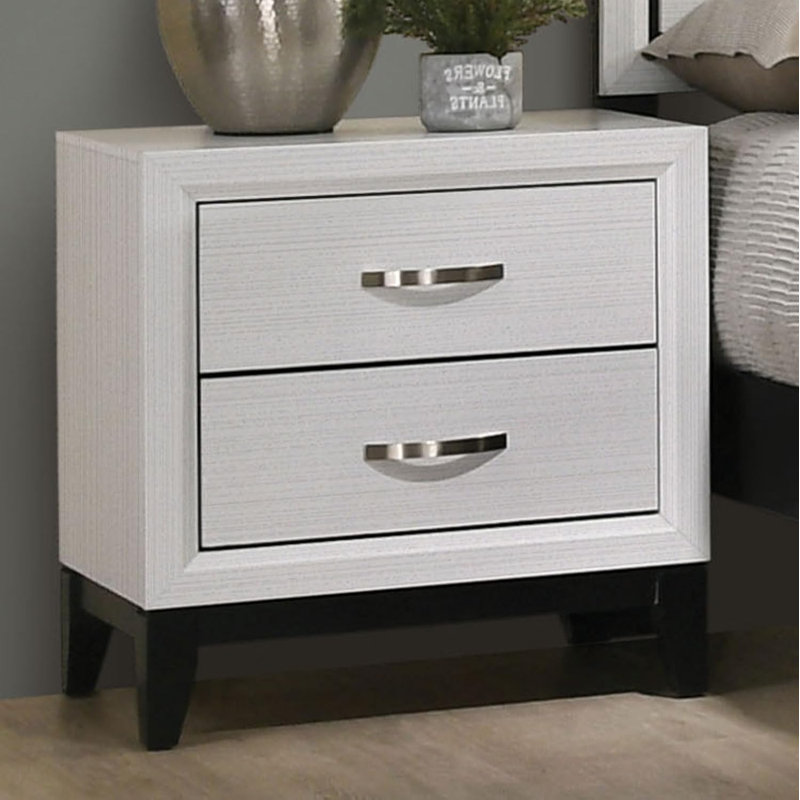 Mobilier de chambre à coucher deux tiroirs deux pièces, Blanc