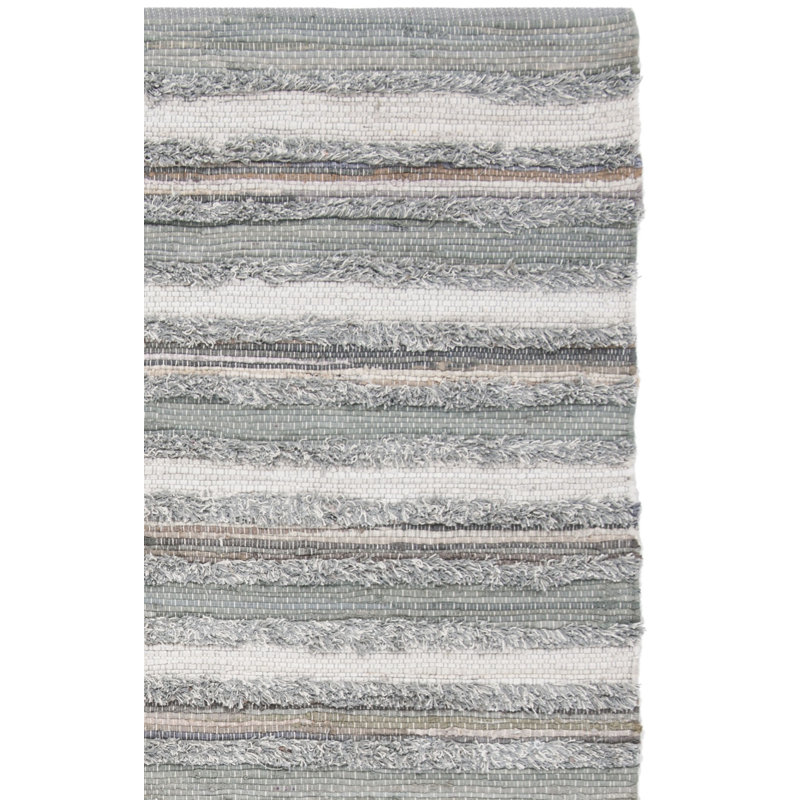 Monaca Hand Woven Cotton Striped Rug, Rectangle 2'6" x 4'