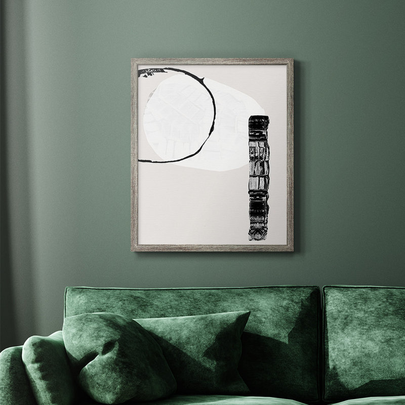 Toile encadrée de qualité supérieure Zen Shapes II - prête à être accrochée, H 24 po x l 20 po, Gris