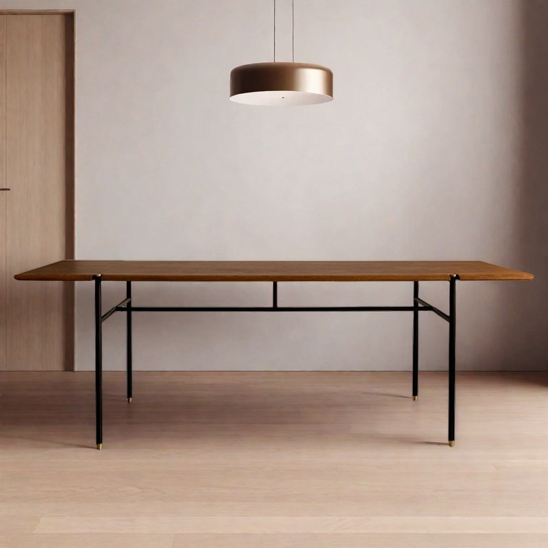 American style retro solid wood dining table., 29.5"H x 70.8"L x 31.4"W