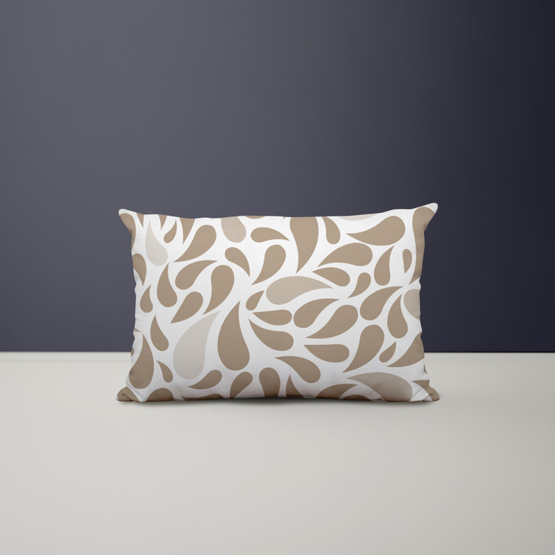 Paisley Outdoor Reversible Throw Pillow, Beige