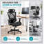 Chaise de bureau ergonomique en maille à dossier haut avec soutien lombaire réglable, appui-tête et accoudoirs pour un confort d'assise optimal.