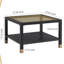 Table basse industrielle carrée - structure en acier noir mat 27,6 po et plateau en verre doré-2121759844