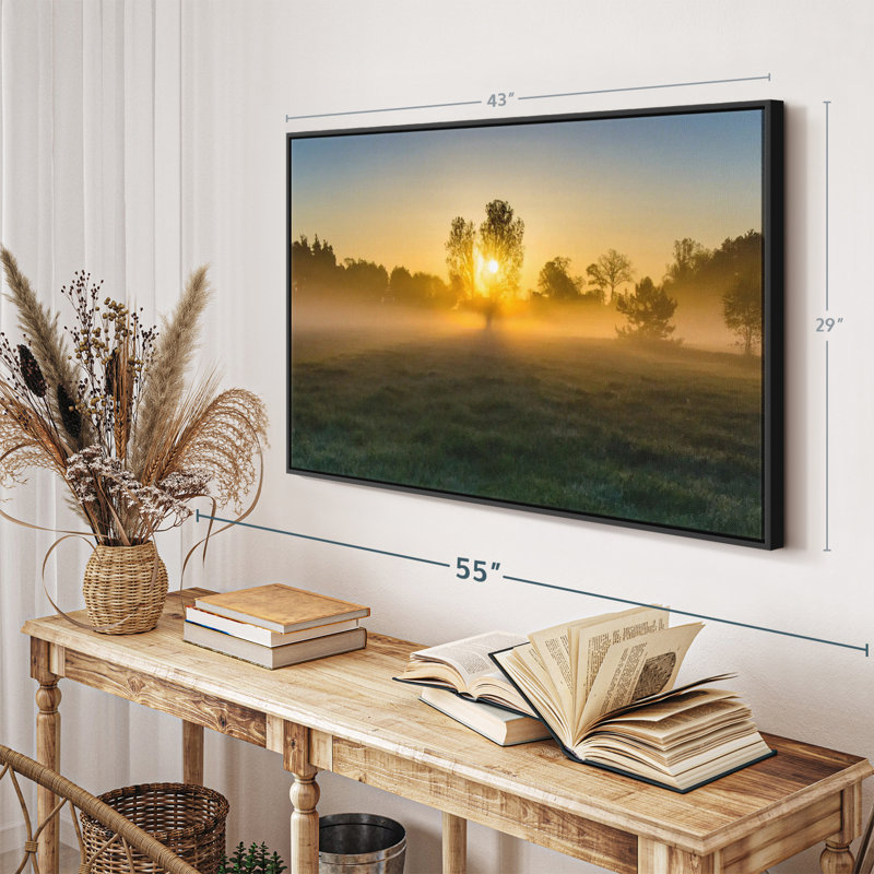 Nature «Misty Meadow At Sunrise», H 43 po x l 29 po