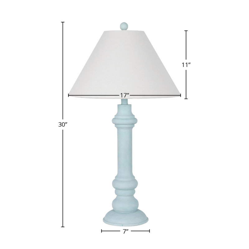 Diandre Resin Buffet Lamp, Light Blue
