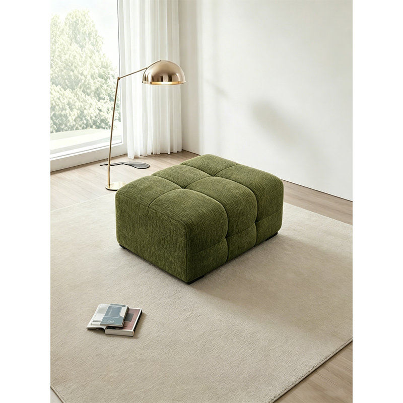 Table basse avec repose-pieds en chenille pré-assemblé, 15.7" H x 31.5" W x 27.6" D, Green