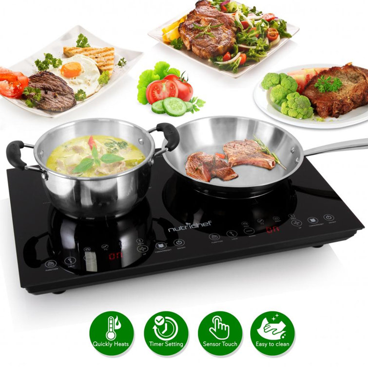 2400W Double Burner Cooktop Electric Dual Induction Cooker Hot