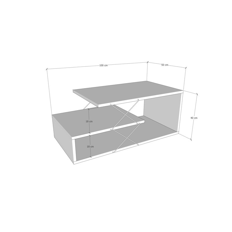 Table basse avec rangement Fesel, Anthracite