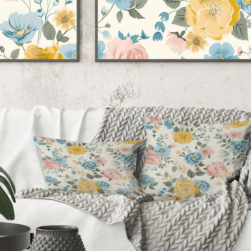 Coussin Blue Farm, H 16 po x l 16 po