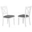 Ensemble de salle à manger 5 places avec 4 chaises, design moderne, gris et blanc, bois massif, plateau chauffant, montage facile pour petits espaces, 4 places assises confortables, à monter soi-même.