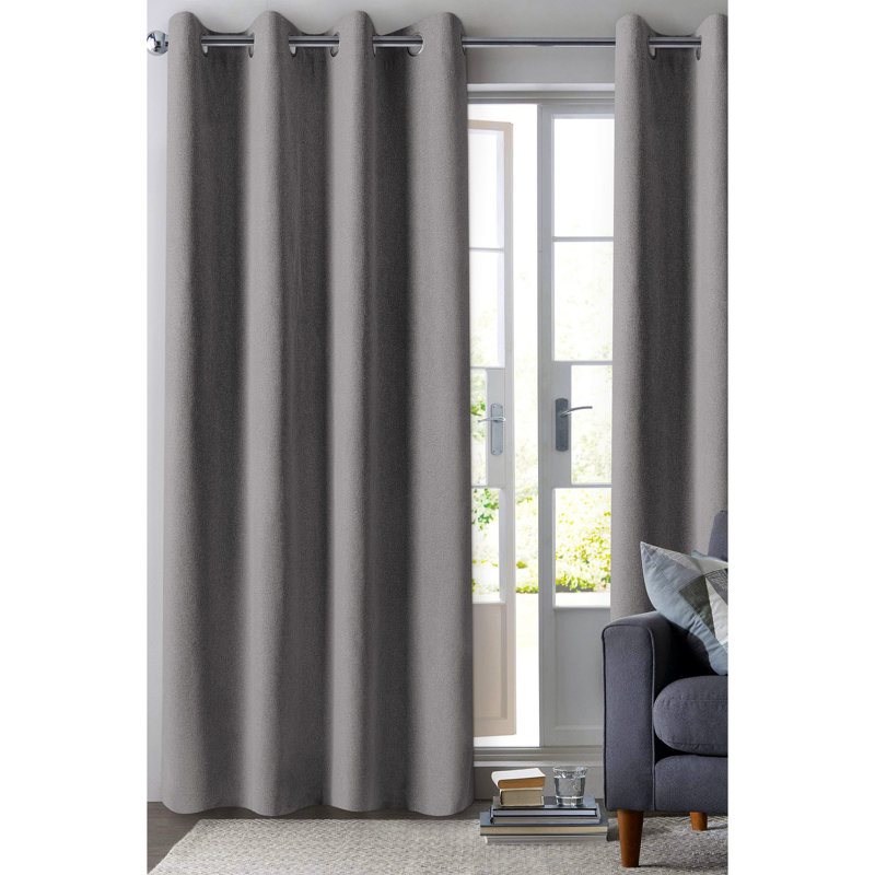 Rideau 100% polyester / 100% polyuréthane , Bleu, L 54 po x L 84 po