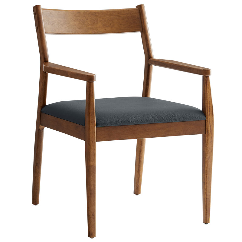 Ensemble de 2 chaises de salle à manger en tissu Solara, Noir, noir, noir, noir, Noyer