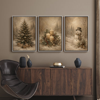 Décoration murale encadrée de 3 pièces rétro vintage