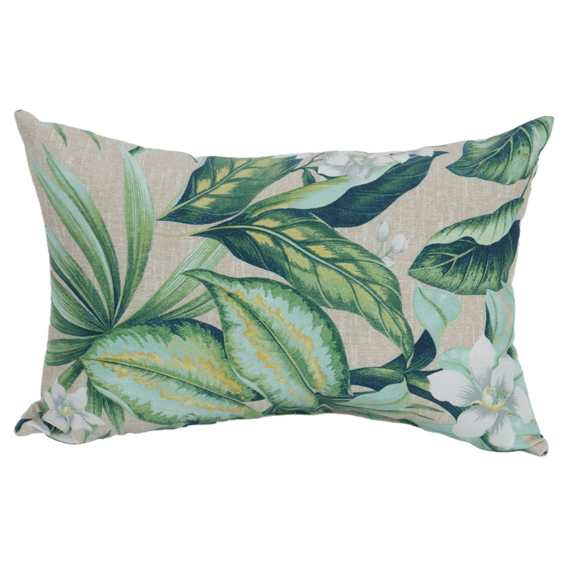 Rectangular Outdoor Lumbar Pillow, Tahiti Breeze