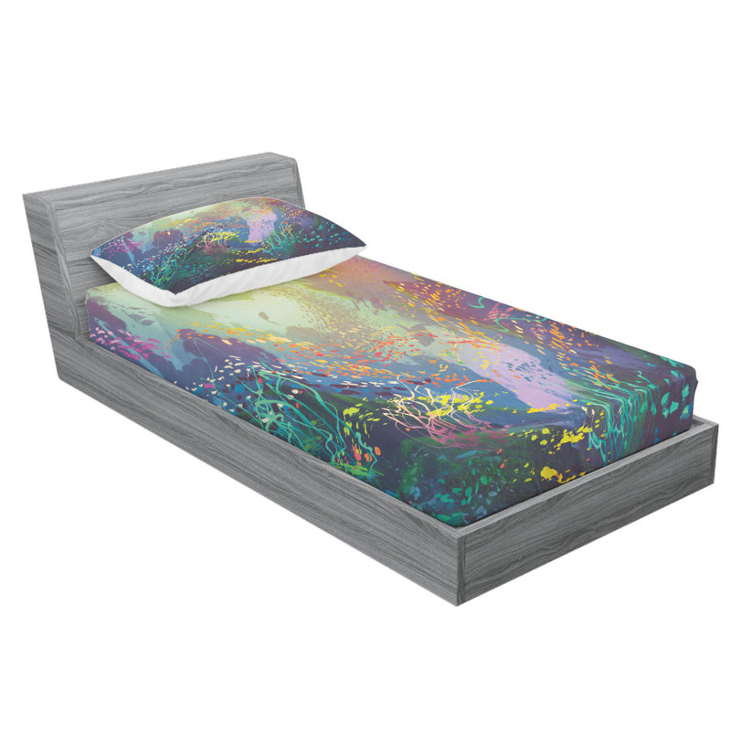 Sea Animals Microfiber Sheet Set, Full/Double Sheet Set + Fitted Sheet + 2Pillowcase
