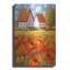 «Red Flower Fields Landscape» par Cathy Horvath-Buchanan, art mural en métal, 16 po x 24 po