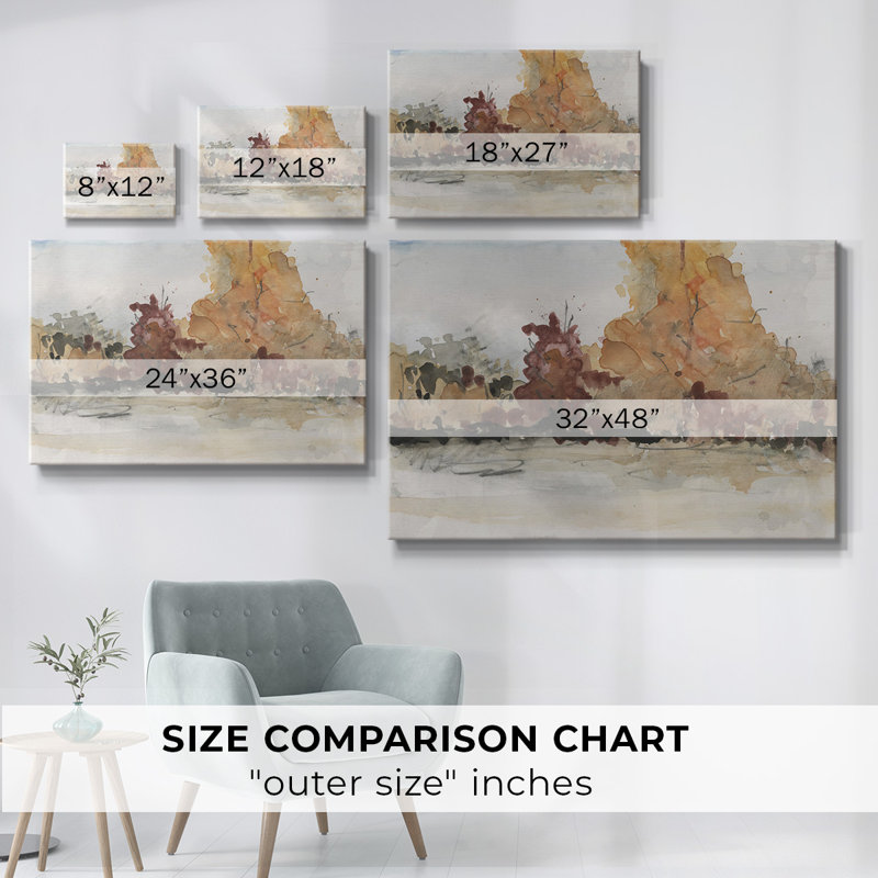 The Autumn View II-Gallery Wrapped Canvas, 12" H x 18" W