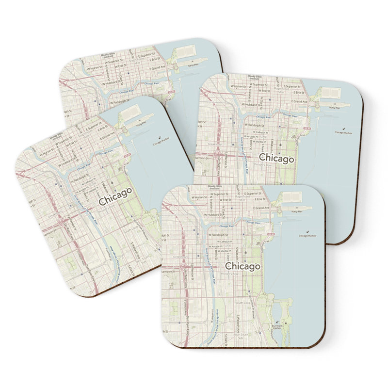 Sous-verre carte des États-Unis, Chicago