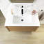 Meuble-lavabo de 36 po avec lavabo, armoire de rangement murale en contreplaqué flottant avec tiroirs, lavabo en céramique blanche