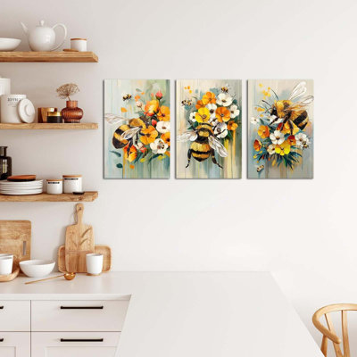 3 Piece Wrapped Canvas Wall Art