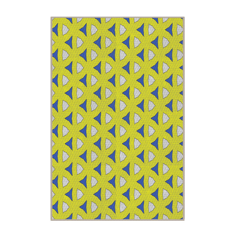 Tapis jaune / bleu Power Loom, Rectangle 2 pi x 4 pi