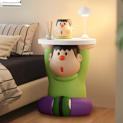 Blanc, vert, mauve, objet décoratif en résine