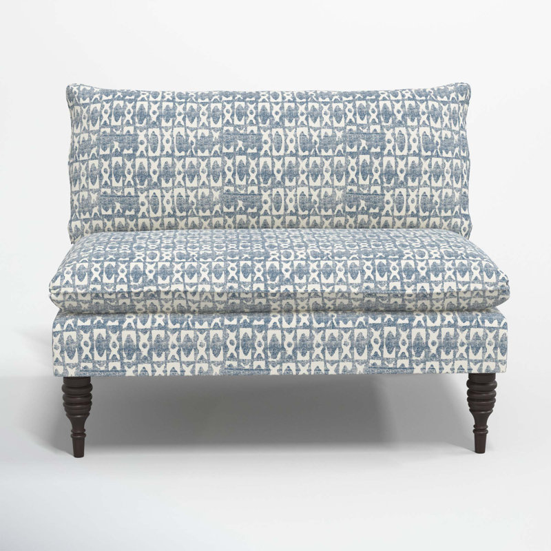 Cecelia 47'' Upholstered Loveseat, Texture Block Blue