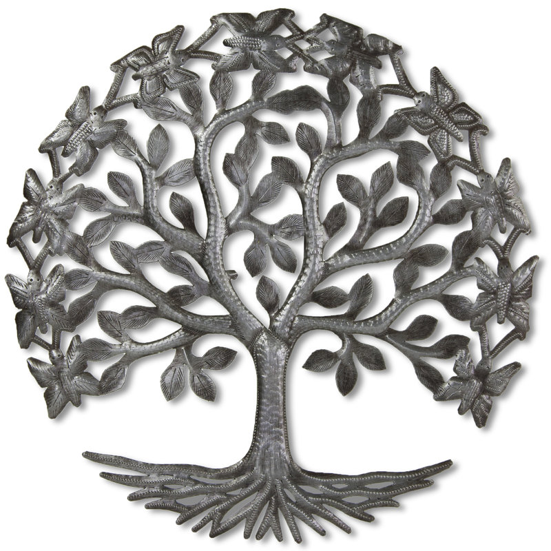 Décoration murale arbre papillon à cercle