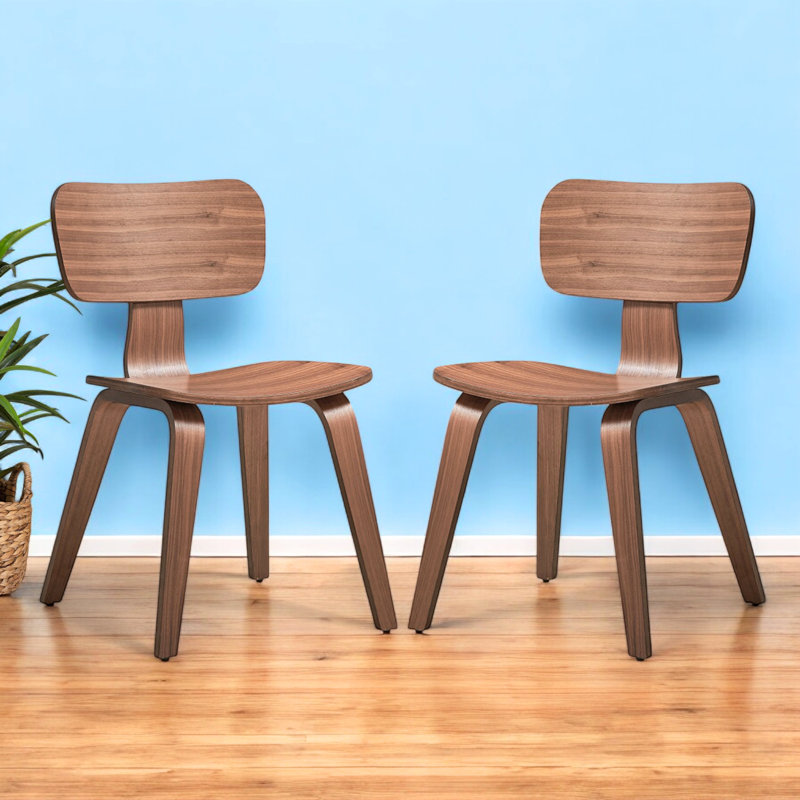 Chaise d'appoint à finition noyer Carstens (ensemble de 2)