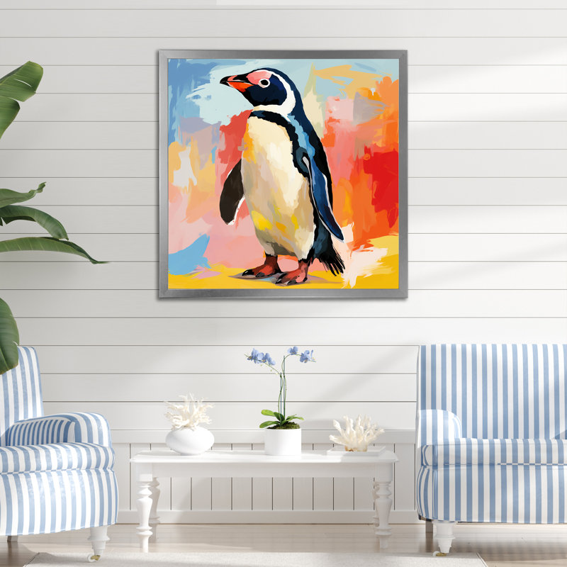 Charme de parade de pingouin - art mural pingouin, Toile tendue, H 16 po x l 16 po x P 1 po