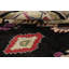 Tapis noir en laine nouée à la main de conception unique 8 pi 7 po x 11 pi 7 po New Age