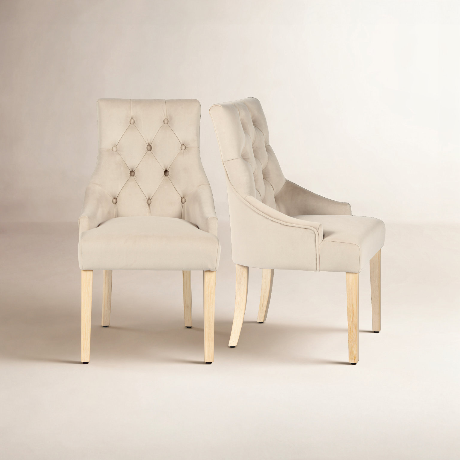 Thora Dining Chair, Oatmeal Velvet