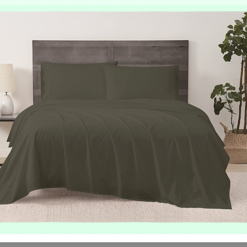 Dream Percale Sheet Set, Queen Sheet Set, Green