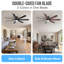 Ventilateur de plafond encastré de 60 po avec lumière DEL et télécommande, à intensité variable et à mémoire de forme CC 3 CCT