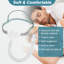 Masque d'oreiller CPAP, ensemble de masque CPAP de rechange livré avec oreiller Nasal, couvre-chef, cadre, tube court, fournitures fiables CPAP Seal, bleu