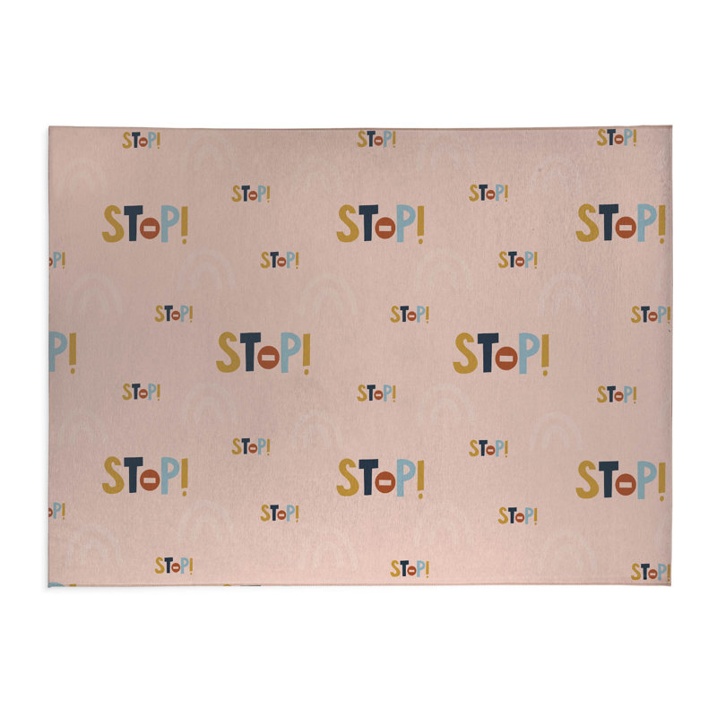 Stop Slate Kids Play Mat, Rectangle 5' x 7', Pink