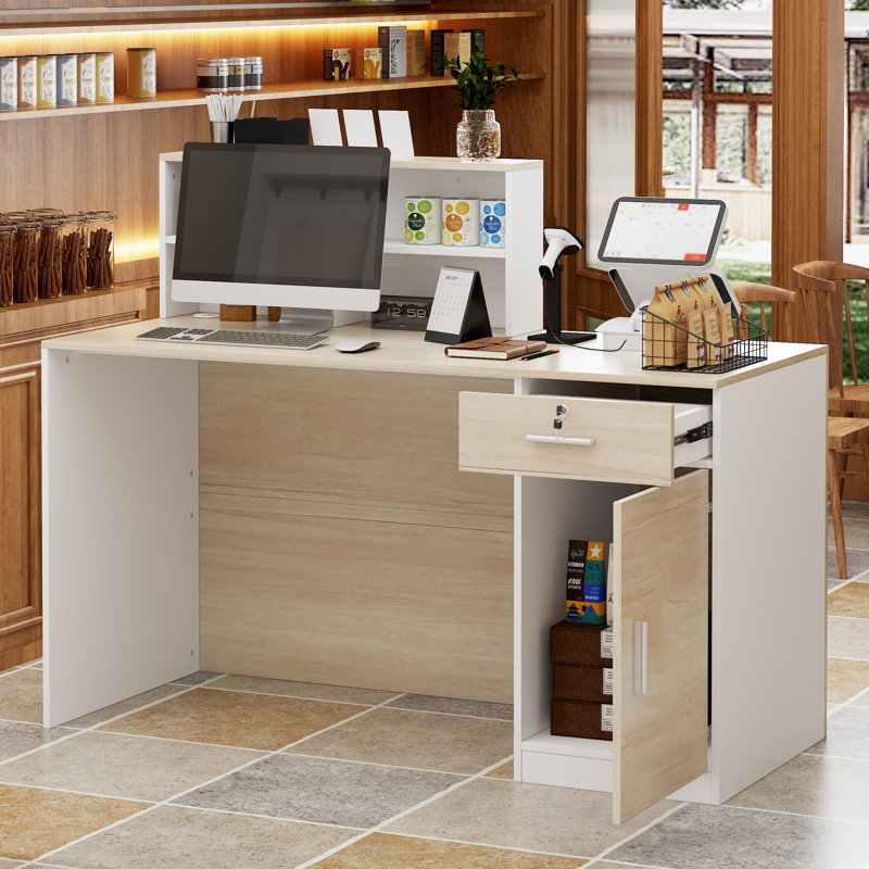 Anjila Rectangle Manufactured Wood Reception Desk