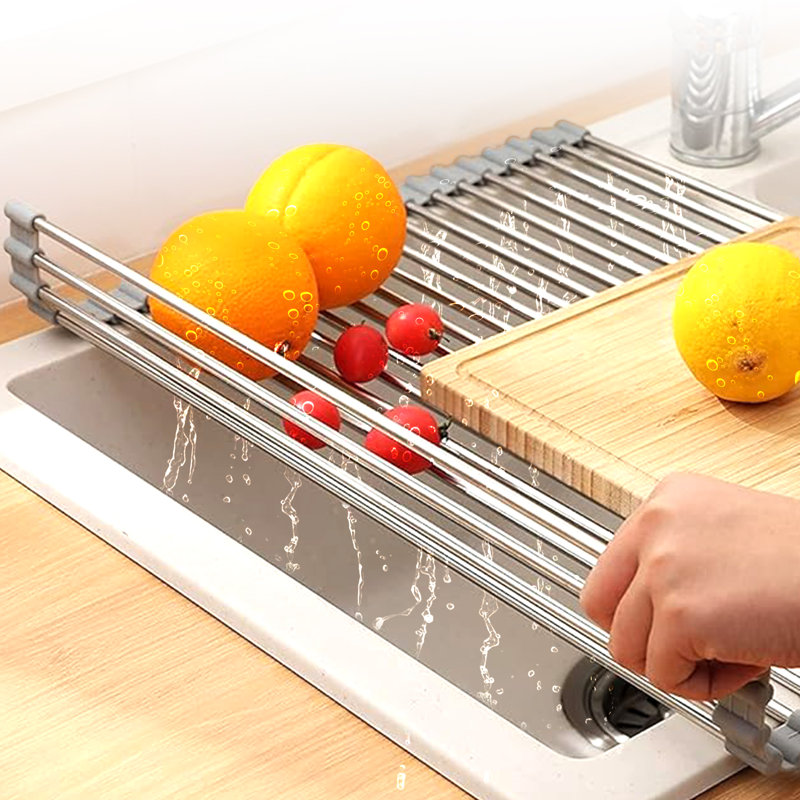 Stainless Steel Foldable Over-the-Sink Dish Rack