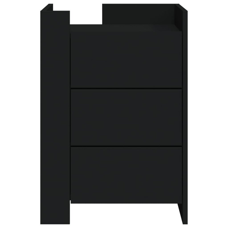 Rafaele 45cm W Manufactured Wood Bedside Table, Black