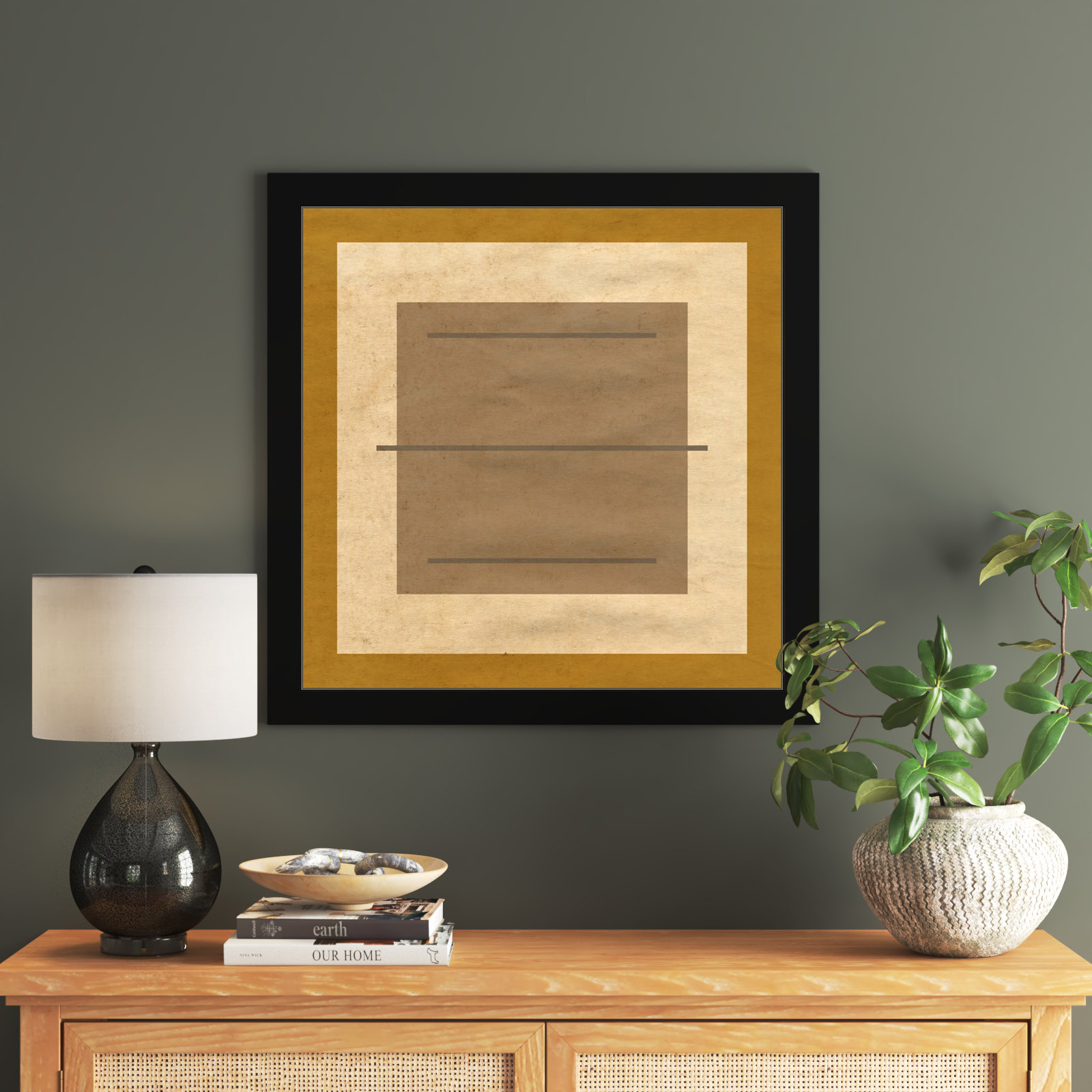 Amarillo Alberto by Oliver Gal, 32" H x 32" W x 0.5" D, Black