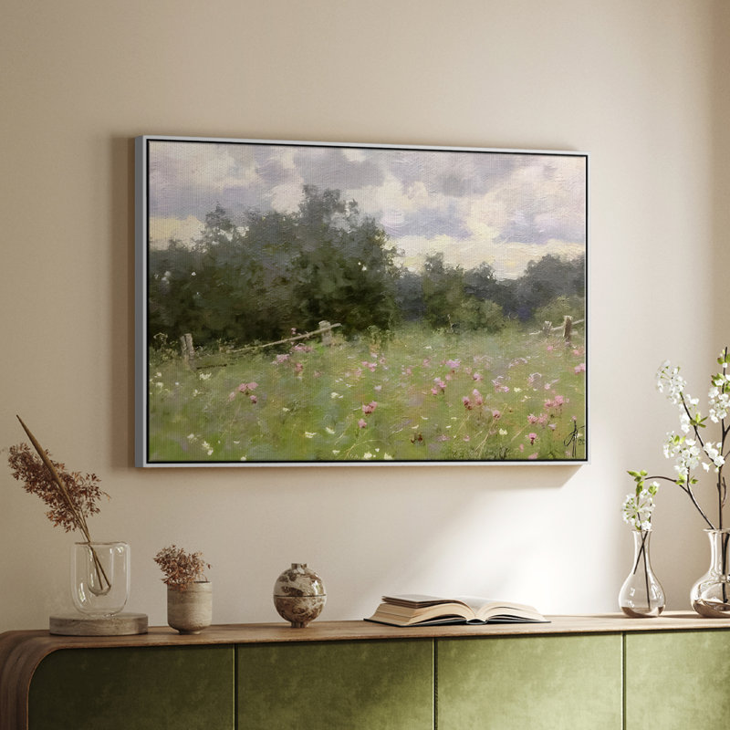 «Vintage Landscape - CCLXIV» sur toile, Blanc, H 27 po x l 41 po