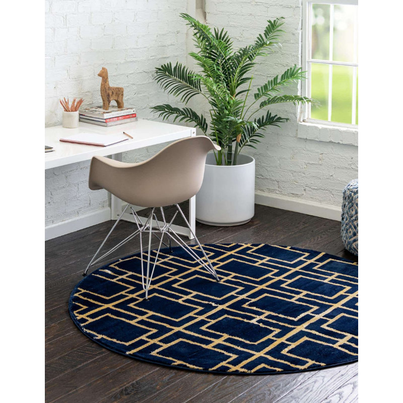 Tapis contemporain corando de couleur bleue, Rectangle de 10 pi x 14 pi