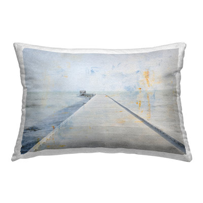 Pier View Distressed Accents Outdoor Printed Pillow by Deborah Revell