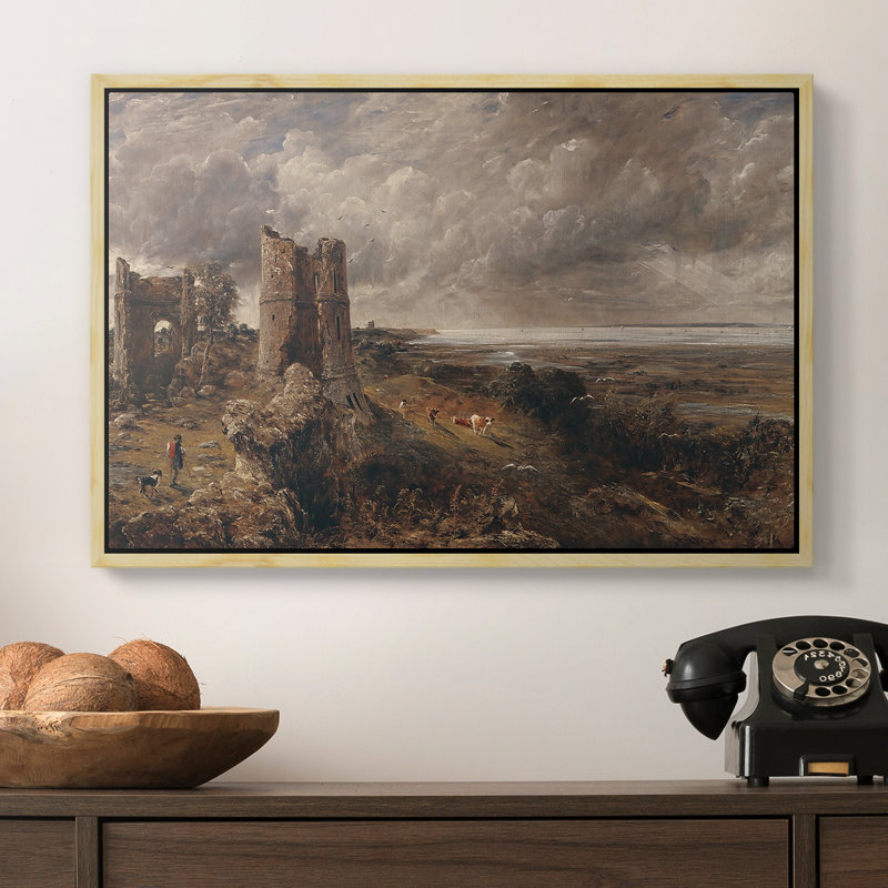 Château de Hadleigh, embouchure de la Tamise, v. 1829 - John Constable, toile tendue avec châssis encadrée, 16 x 24, Naturel