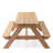 3-in-1 Kids Outdoor Wooden Picnic Table With Umbrella, Convertible Sand & Wate, Gray ASTM-467513416