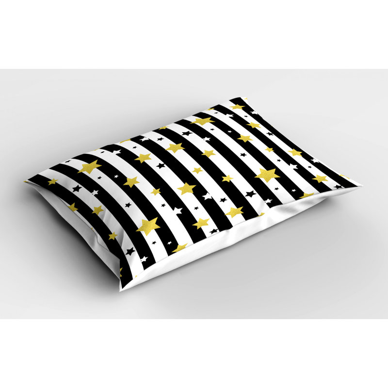 Black/White Polyester Microfiber Piece Sham, Queen